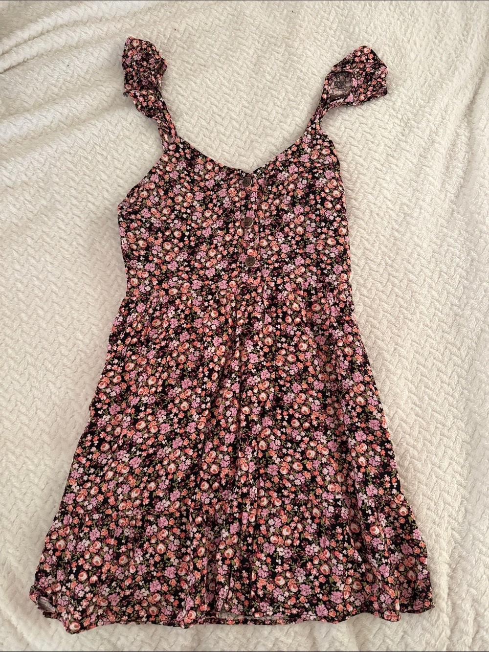 5 x $25 Lily Floral Sundress in Black with Pink and Coral Flowers